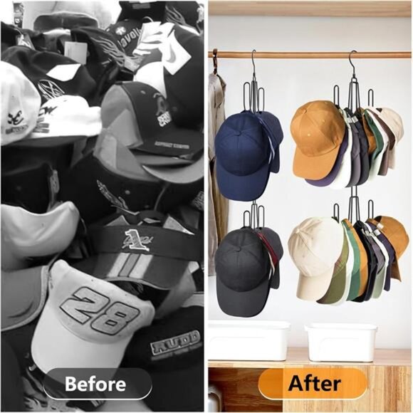 Hat Hanger Closet Organizer Stainless Steel Hat Rack for Baseball Caps Storage - Picture 5 of 8